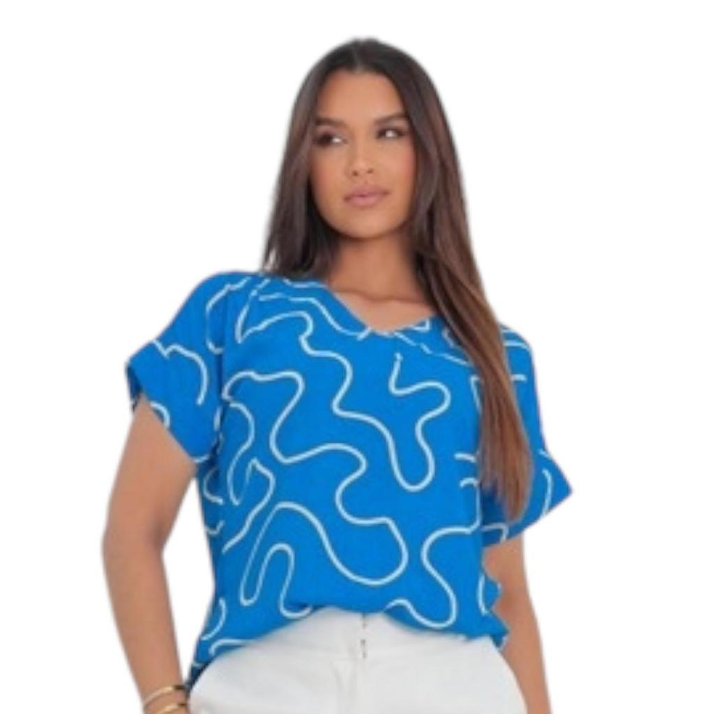Blusa Marlene – Decote em V em Viscolinho