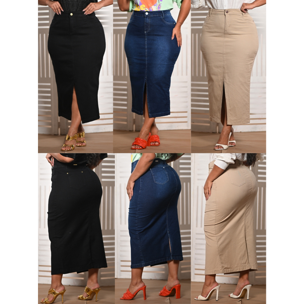 Saia Lorena – Longa Plus Size Elegante