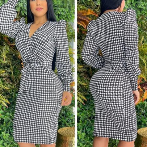 Vestido Alícia Midi Manga Longa Bufante Decote Transpassado Amamentação Inverno