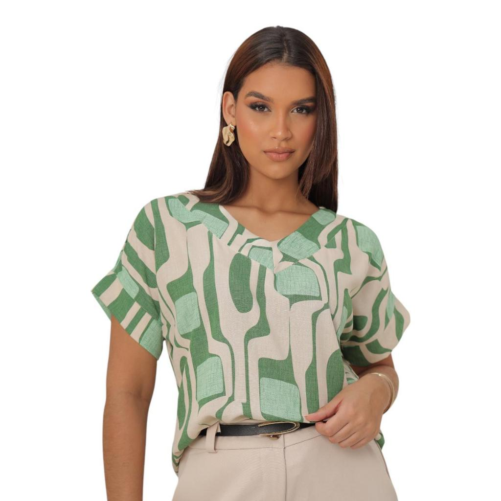Blusa Marlene – Decote em V em Viscolinho