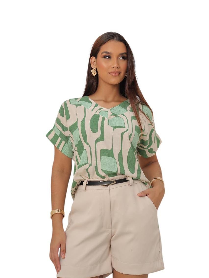 Blusa Marlene – Decote em V em Viscolinho