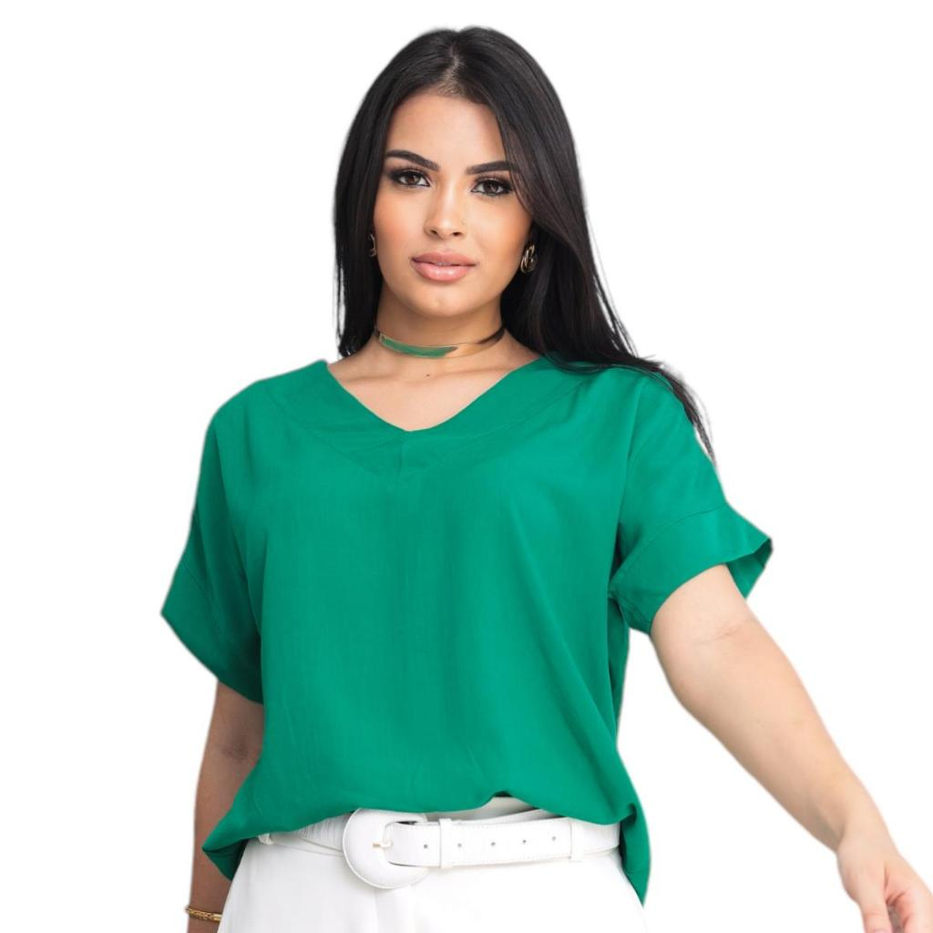Blusa Marlene – Decote em V em Viscolinho
