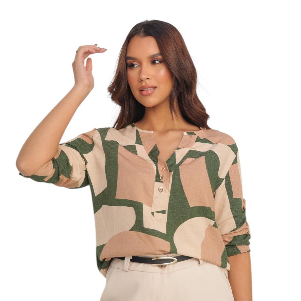 Blusa Beatriz Camisa Social Manga 3/4