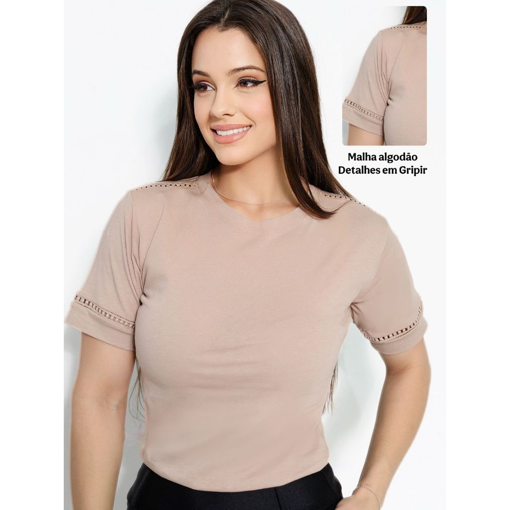Blusa Viviane T-Shirt Gola Alta