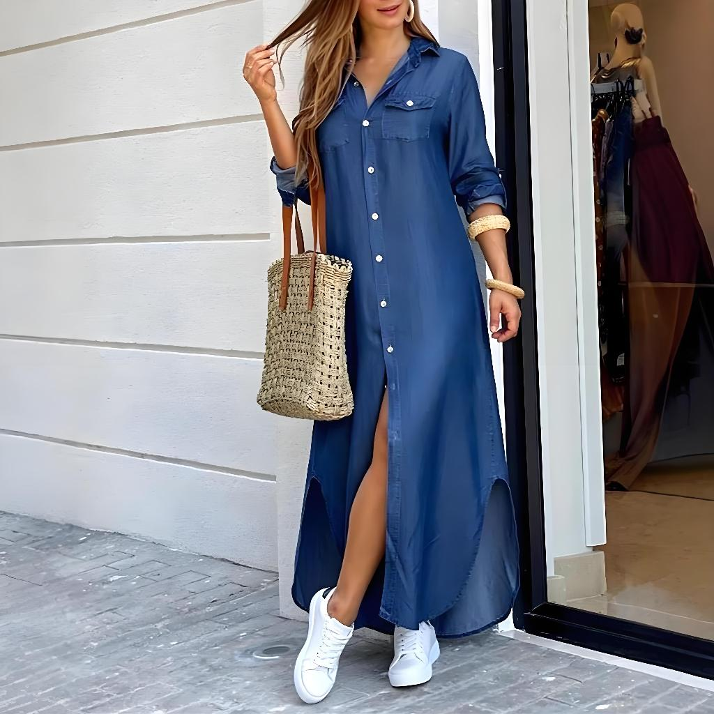 Vestido Larissa Longo com Botões