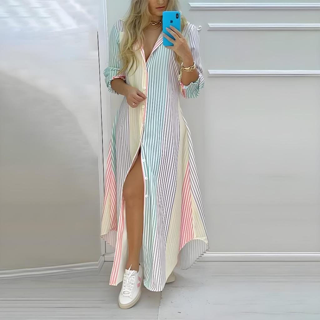 Vestido Larissa Longo com Botões