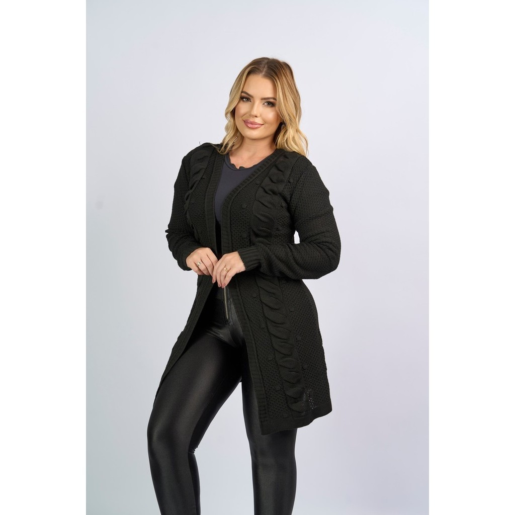 Cardigã Elenya Tricô Inverno